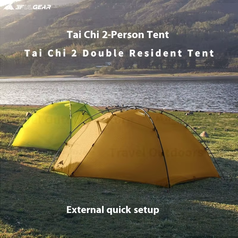 3F UL GEAR Tai Chi 2 tente de Camping 210T ultraléger résistant aux intempéries Portable extérieur Double
