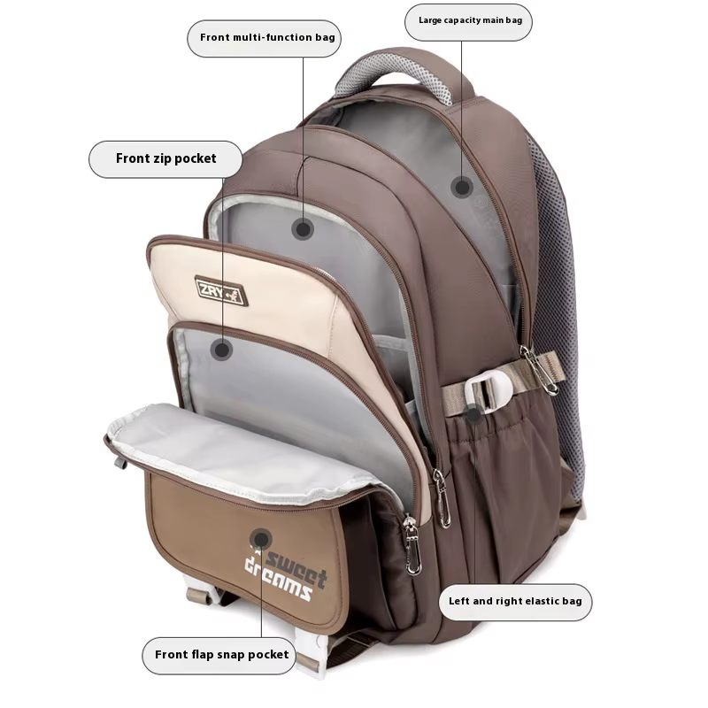 Sac à dos pour filles, sac à livres Kawaii pour adolescents, sac d'école à poches multiples pour le primaire, le primaire et le collège, âge 6-14