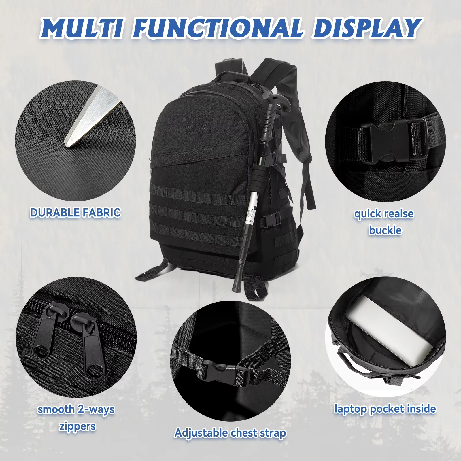 40L sacs à dos tactiques militaires Molle armée assaut Pack