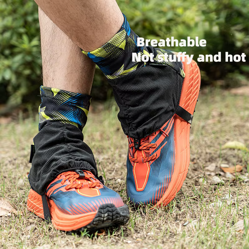 F1001 Sports de plein air unisexe haute course Trail guêtres protection anti-sable couvre-chaussures pour Triathlon Marathon randonnée réfléchissant