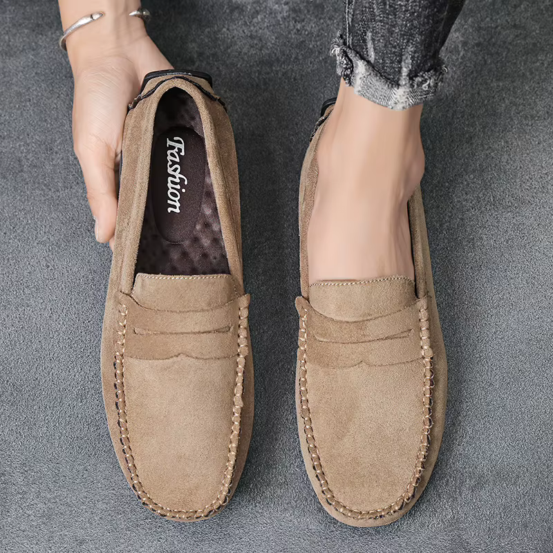 Mode daim hommes chaussures décontractées respirant confort sans lacet hommes chaussures de conduite marque de luxe hommes mocassins hommes paresseux chaussures mocassins