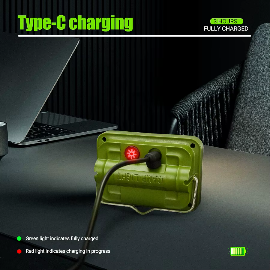 Lampe de Camping Rechargeable avec crochet-7 Modes d'éclairage