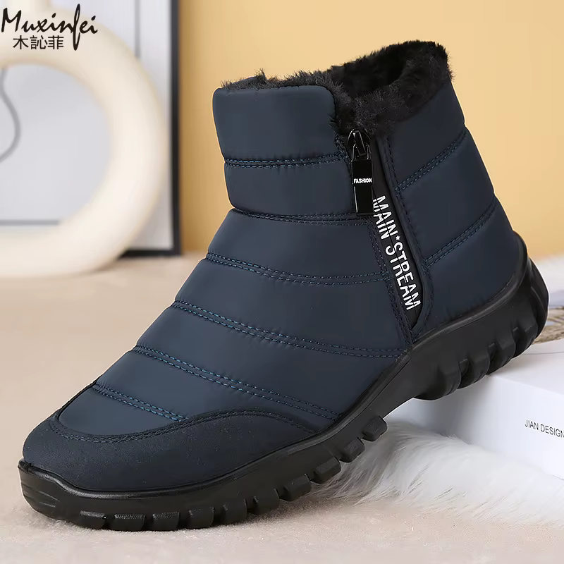 Hiver hommes cheville bottes de neige imperméable chaussures antidérapantes pour hommes décontracté garder au chaud en peluche grande taille chaussures de Couple Chaussure Homme