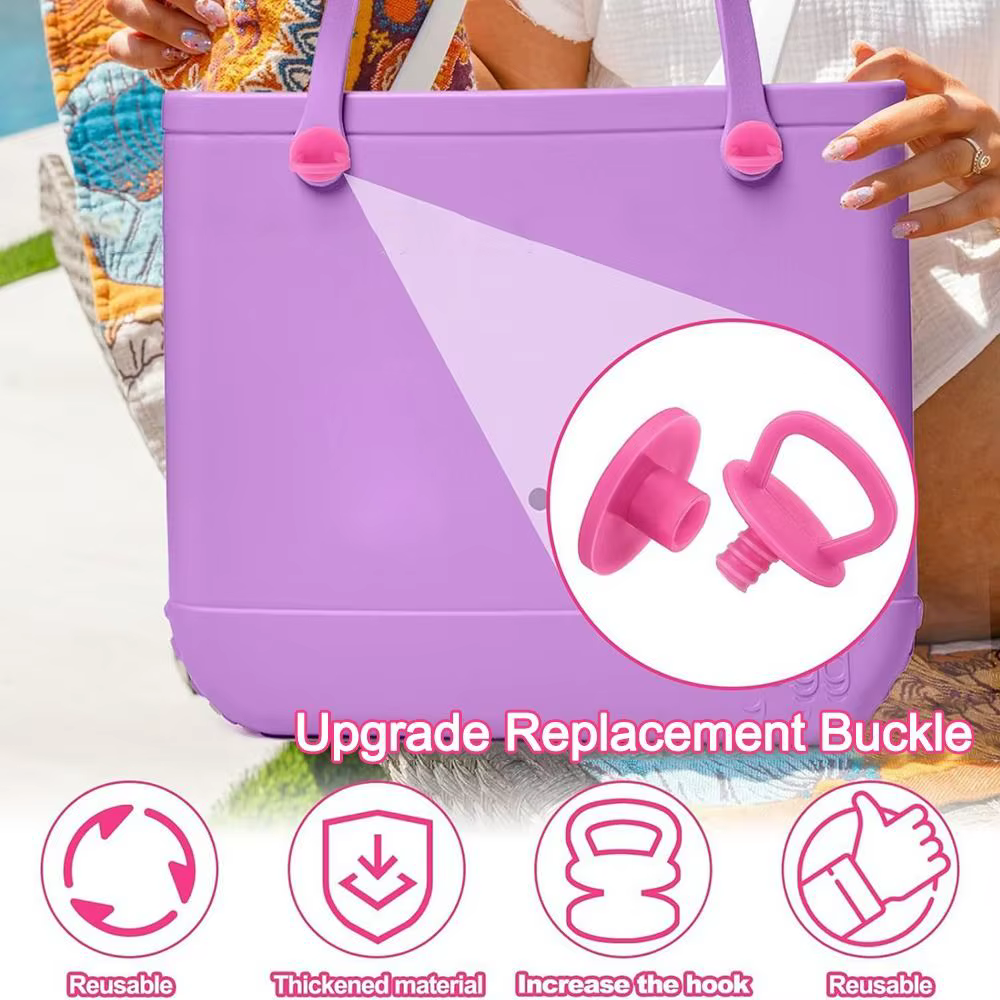Bouchons de vis de sac en caoutchouc pour poignées de sac Bogg, accessoires de sangles, porte-clé pour accessoires de sac Bogg, Inserts en plastique, boucle