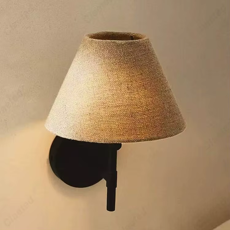 Lampe murale LED en tissu de style japonais rétro simple