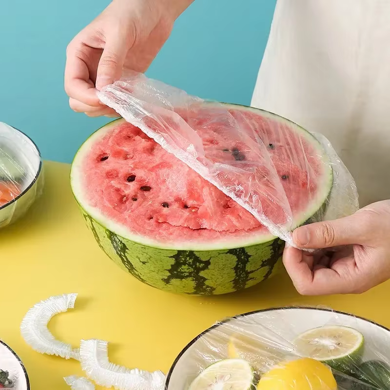 Couvercle alimentaire jetable Saran Wrap, couverture intestinale de qualité alimentaire, sac en plastique de conservation de la fraîcheur, accessoires de rangement de cuisine, couvercle de bol élastiq