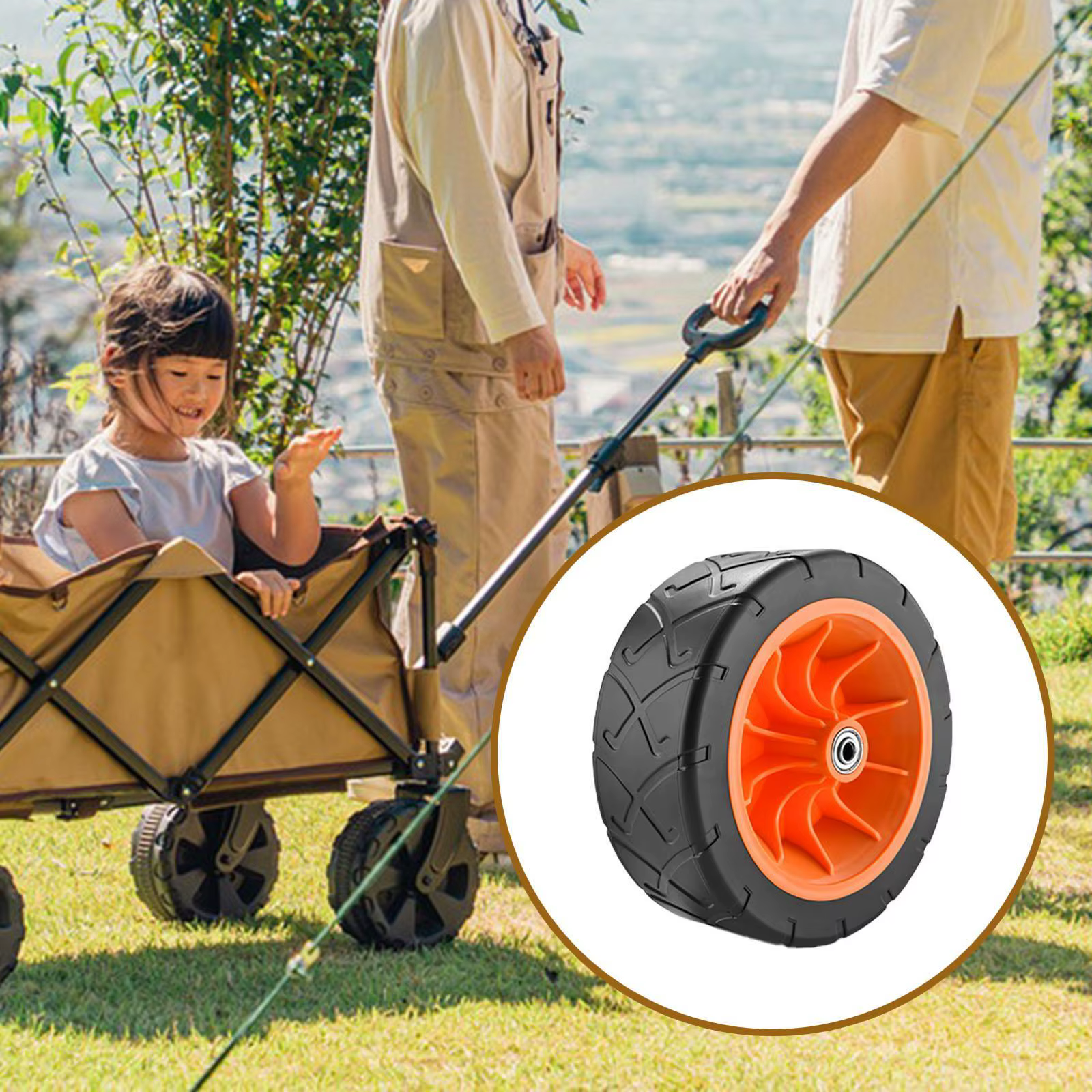 Roue de chariot pliable à roulement silencieux et fluide