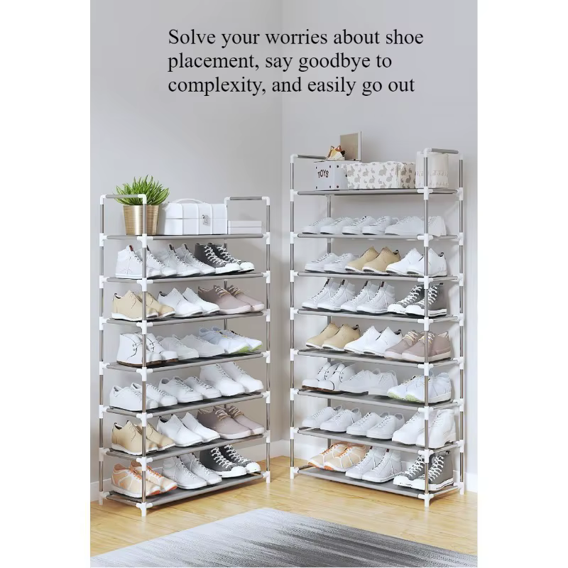 Meuble à chaussures combiné, armoire à chaussures simple pour la maison avec accoudoir, meuble de rangement anti-poussière pour chaussures, meuble à chaussures multi-niveaux à assembler avec porte
