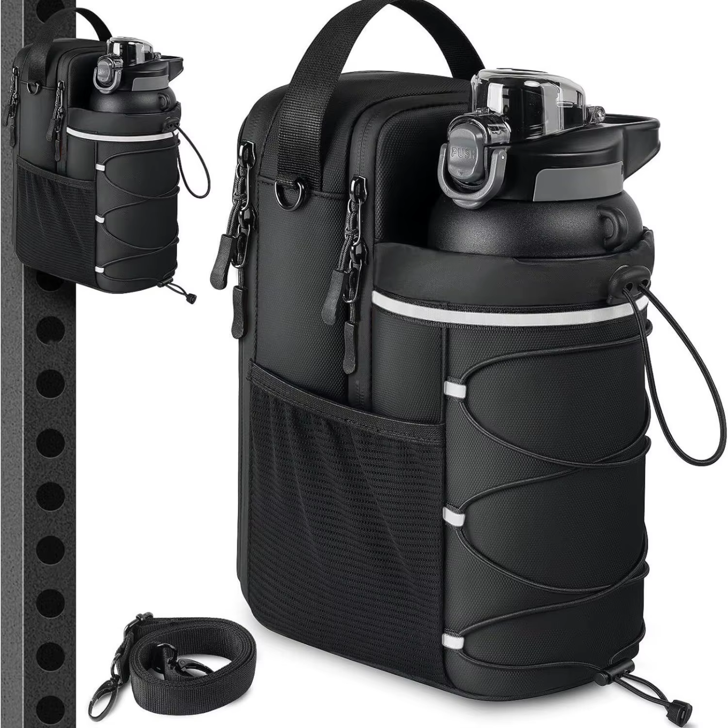 Nouveau sac de sport magnétique pour hommes et femmes – Porte-bouteille à bandoulière avec fixation magnétique | Porte-bouteille d'eau, pochette de sport, sac bandoulière