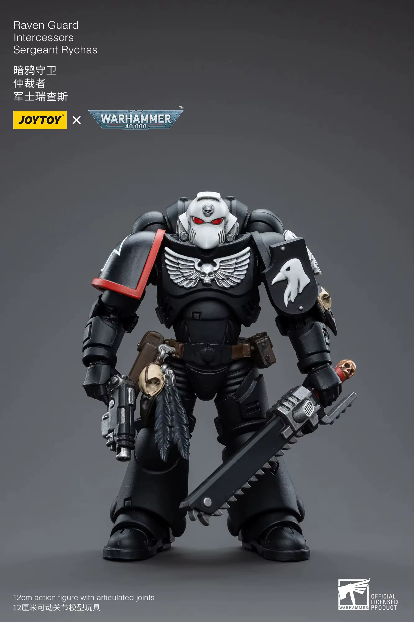【Accessoires】Figurines d'action Joytoy Warhammer 40K 1/18, modèle de jouet Sergeant Rychas des Intercessors de la Garde Raven, 3,75 pouces