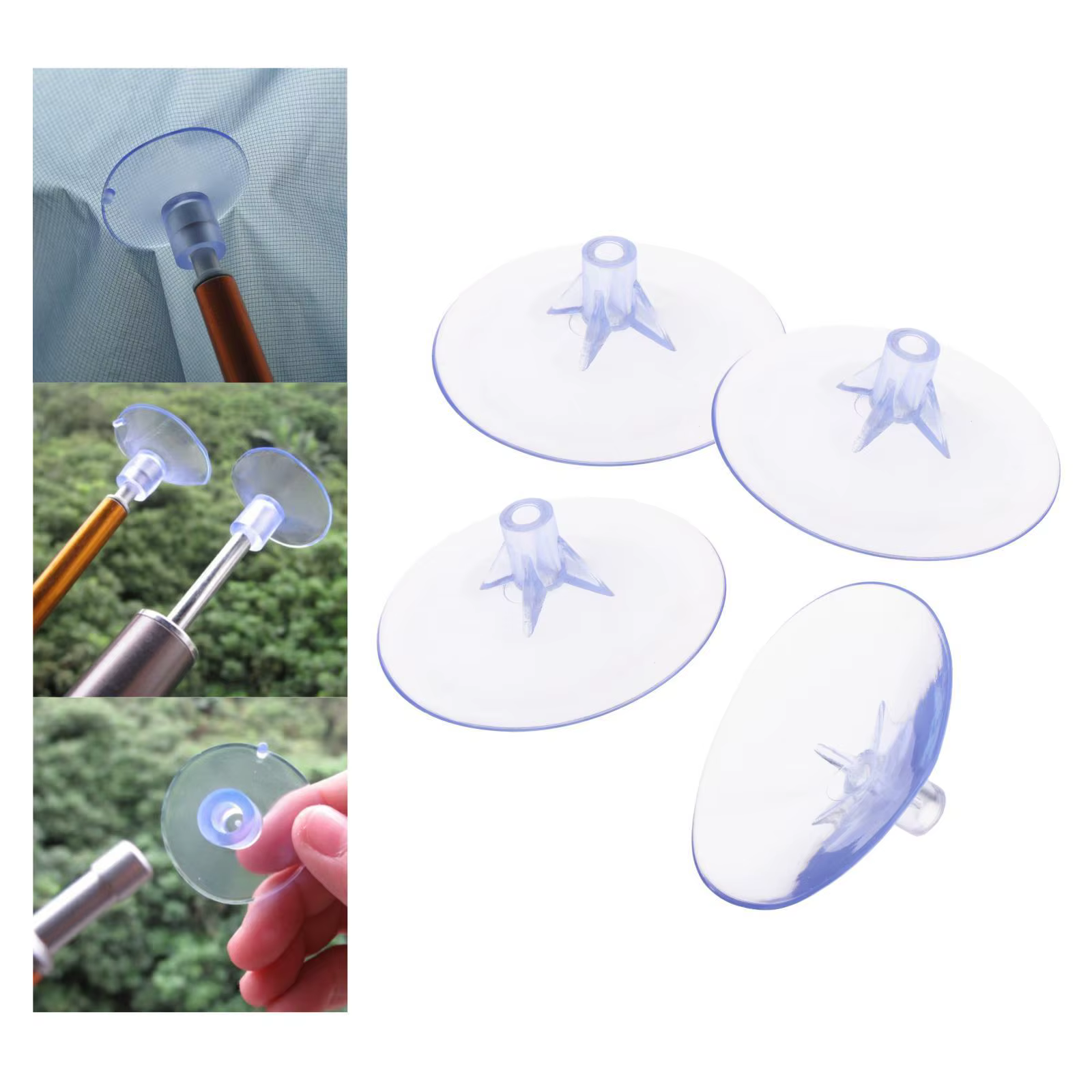 Lot de 4 grands capuchons coordonnants pour poteau de tente