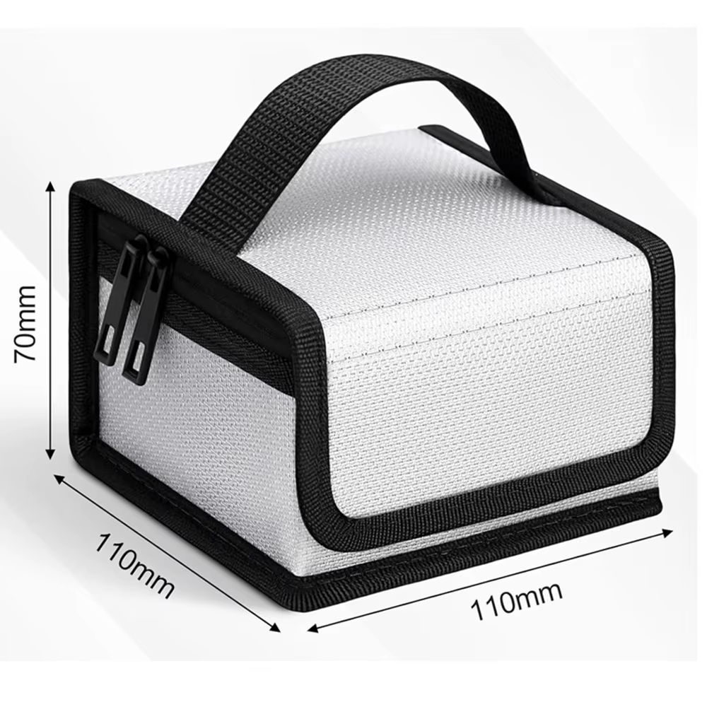 Pochette de protection pour batterie, sac ignifuge avec fermeture éclair, petits sacs de protection pour batterie, usage domestique, 1 pièce