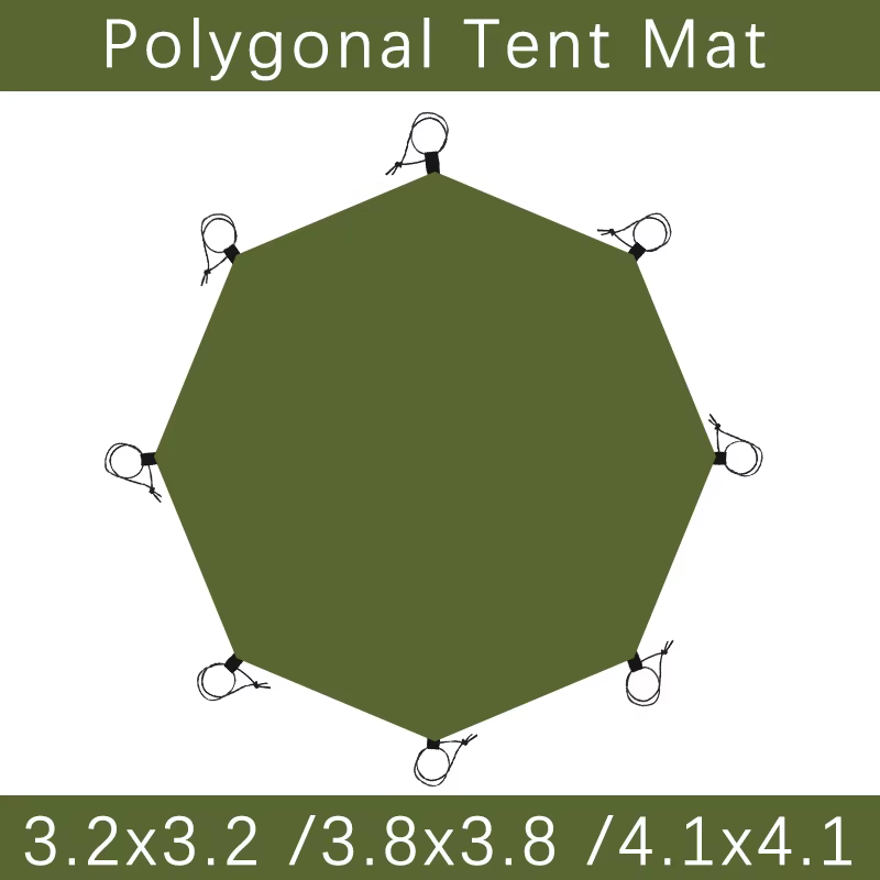 Grand tapis de pique-nique imperméable 4x4, feuille de sol pour tente 3x3, empreinte octogonale, grand tissu de sol Hexagonal