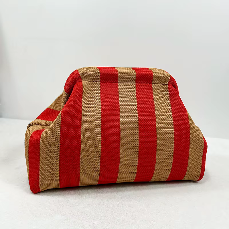 Sacs à main tissés au Crochet pour femmes, pochette de plage d'été, sacs à main tricotés, pochette de boulettes froncée, mignon nuage décontracté, sac Colorblock