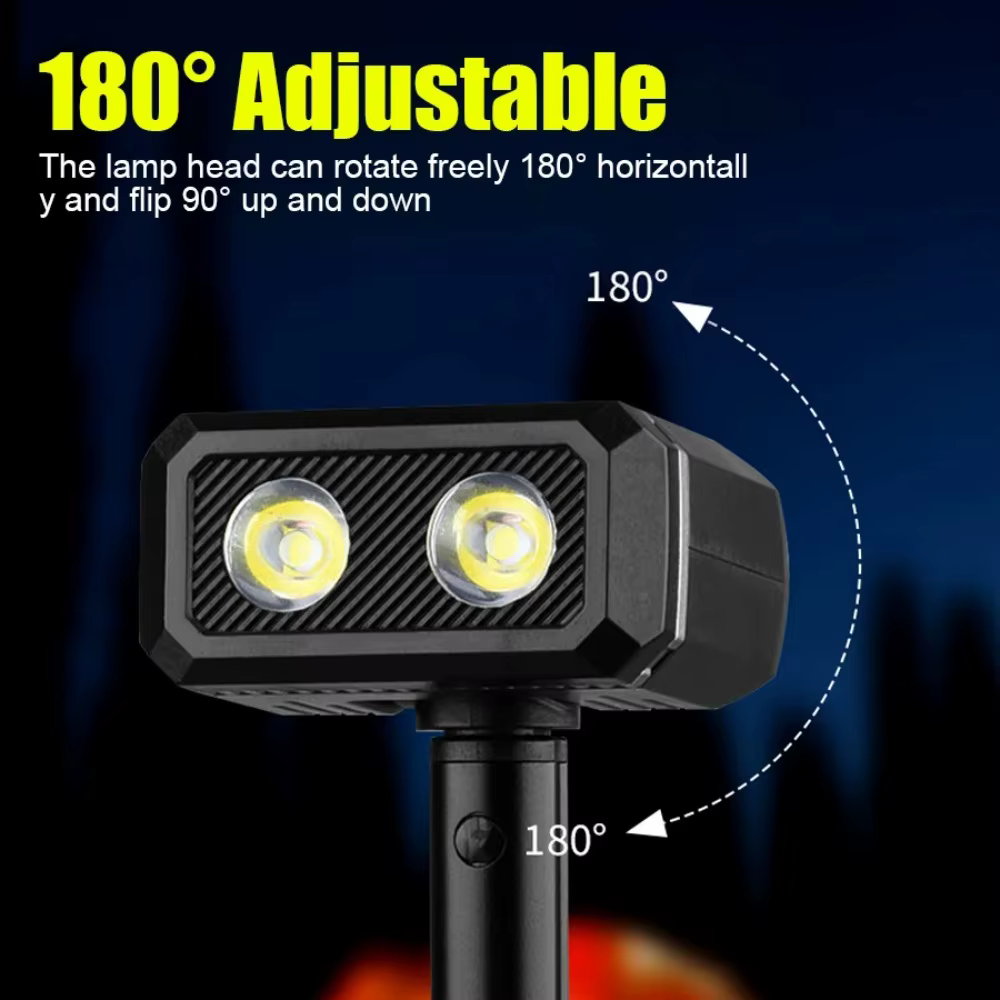 Lampe de travail magnétique LED rétractable à 180° ° Lampe de poche multifonctionnelle rotative à 5 modes pour le camping en plein air, la pêche et la randonnée