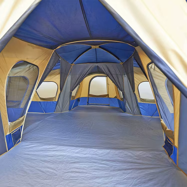 600*600 cm famille Camping tente de loisirs en plein air quatre chambres un Hall ombre énormes tentes extérieures personnalisées