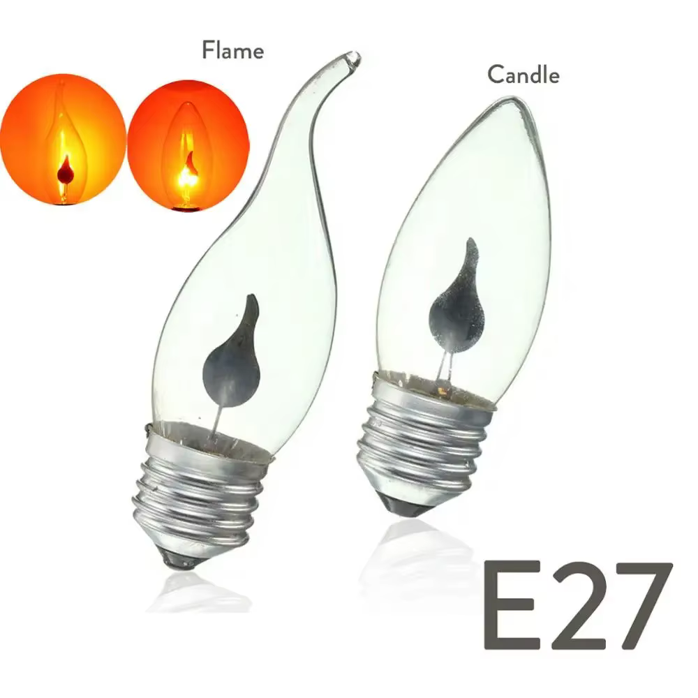 Ampoule LED bougie effet flamme ampoules simulé Nature feu scintillant lumière E14 E27 3W Filament