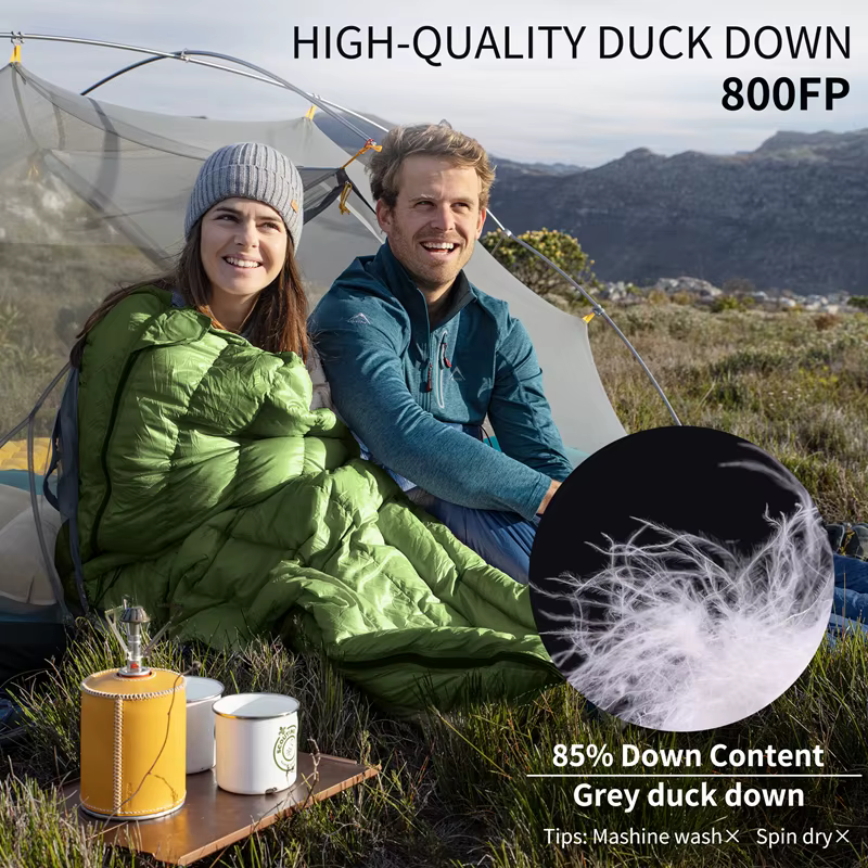 Naturerandonnée canard vers le bas sac de couchage ultraléger imperméable quatre saisons enveloppe sac