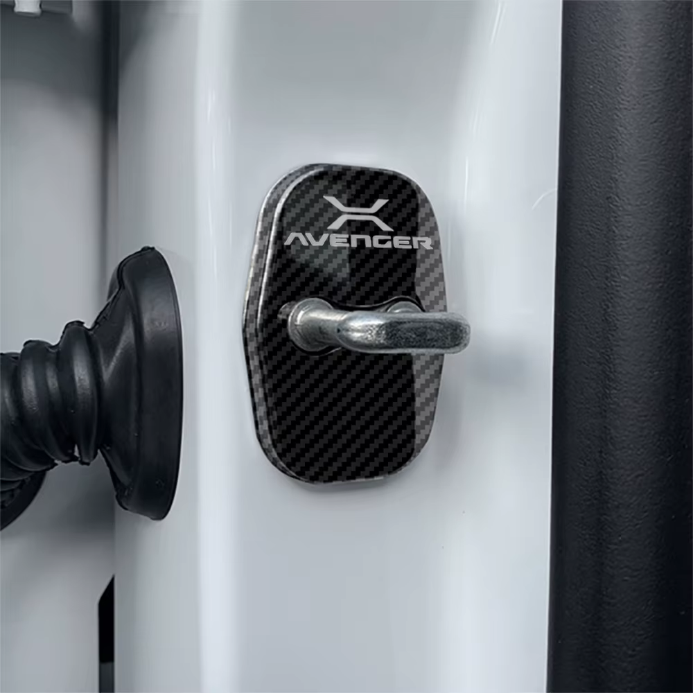 Accessoires pour Jeep Avenger 2023 2024, couvre-boucle de porte intérieure, autocollants de garniture, pièces automobiles en Fiber de carbone noire