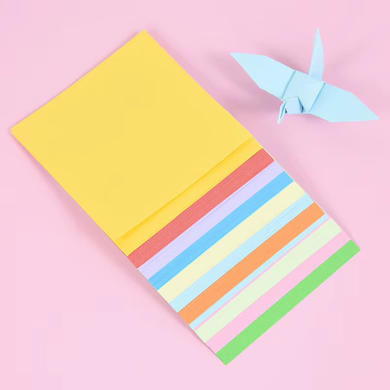 Papier Origami Double face couleur 8-15cm, 100 feuilles de papier pliable facile, papier pliant fait à la main pour enfants, artisanat d'art