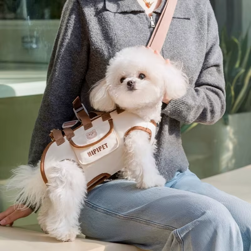 Sac pour chien portable respirant multi-fonctionnel sac à dos de traction facile à nettoyer sac à dos