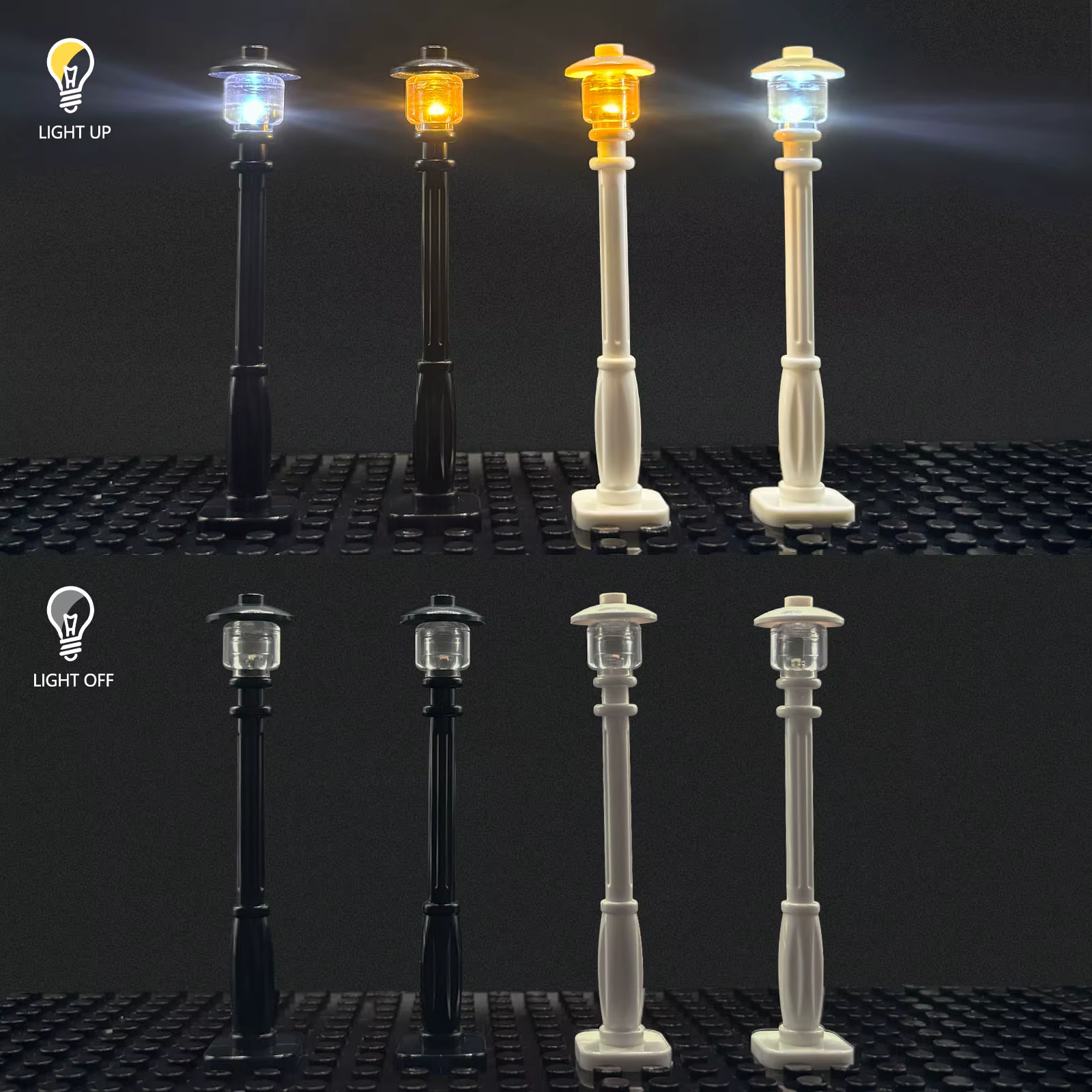 Lampadaire de ville lumineux LED 10 pièces, lampe de bloc de construction alimentée par USB, accessoires d'éclairage MOC