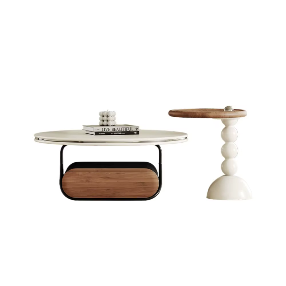 Table basse ronde De luxe coin design Cool Tables minimalistes livres Premium Mesas De Centro Para Sala meubles De maison