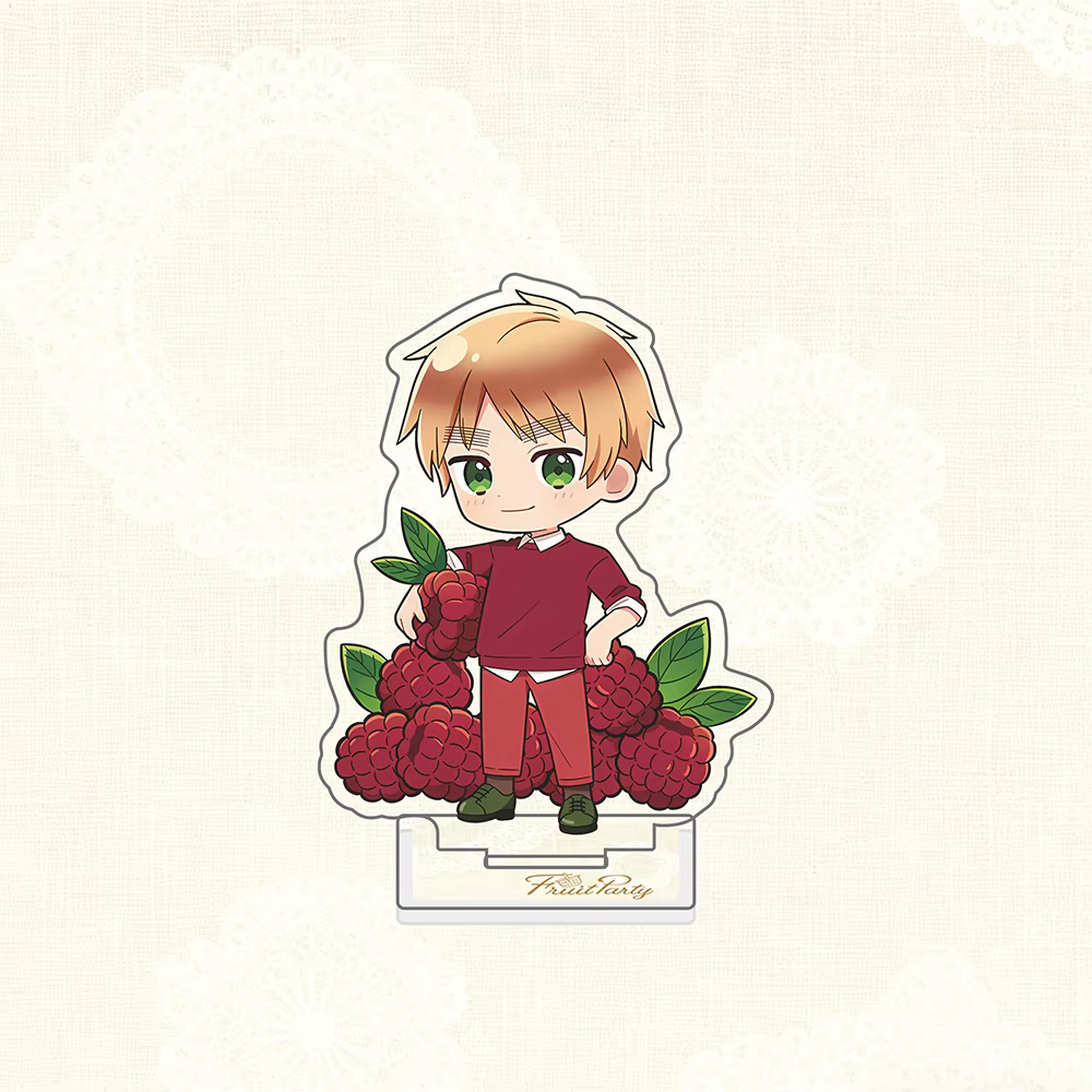 Support en acrylique et porte-clés APH Fruit Party | Ornement de bureau Kawaii Chibi Hetalia Characters | Décoration de chambre esthétique sur le thème de l'anime