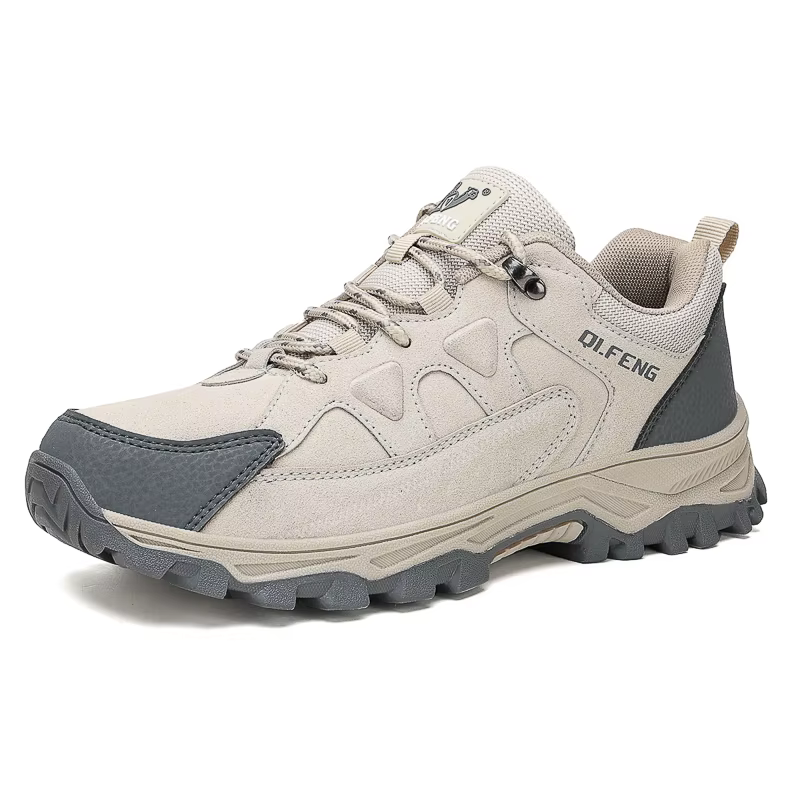 Chaussures de randonnée hiver rétro en cuir extérieur tout-terrain noir antidérapant Trail