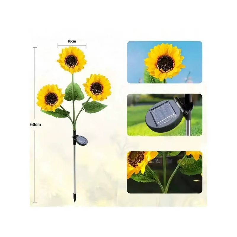 Lampe LED solaire en forme de tournesol