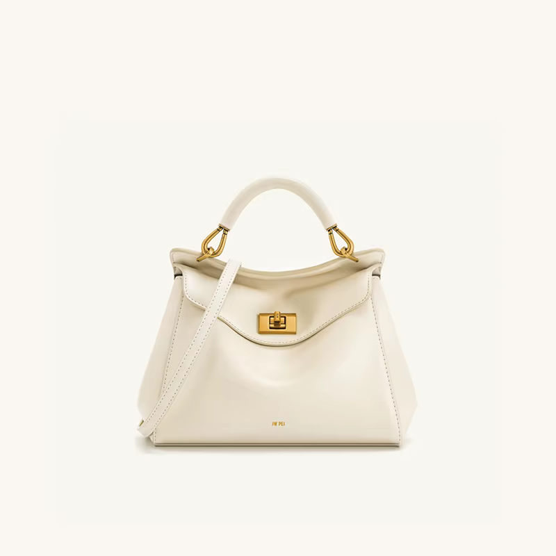 JWPEI 20206 Nouveau Sac à Main Élégant en Cuir Véritable avec Boucle pour Femme, Sac à Bandoulière et Sac Croisé Urbain Décontracté pour Trajet Quotidien