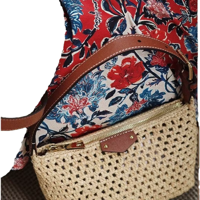 Sac à bandoulière pour femme en tricot épaissi à motif treillis