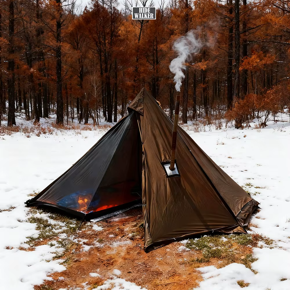 2 personnes hiver pyramide tente chaude ignifuge grande Camping en plein air