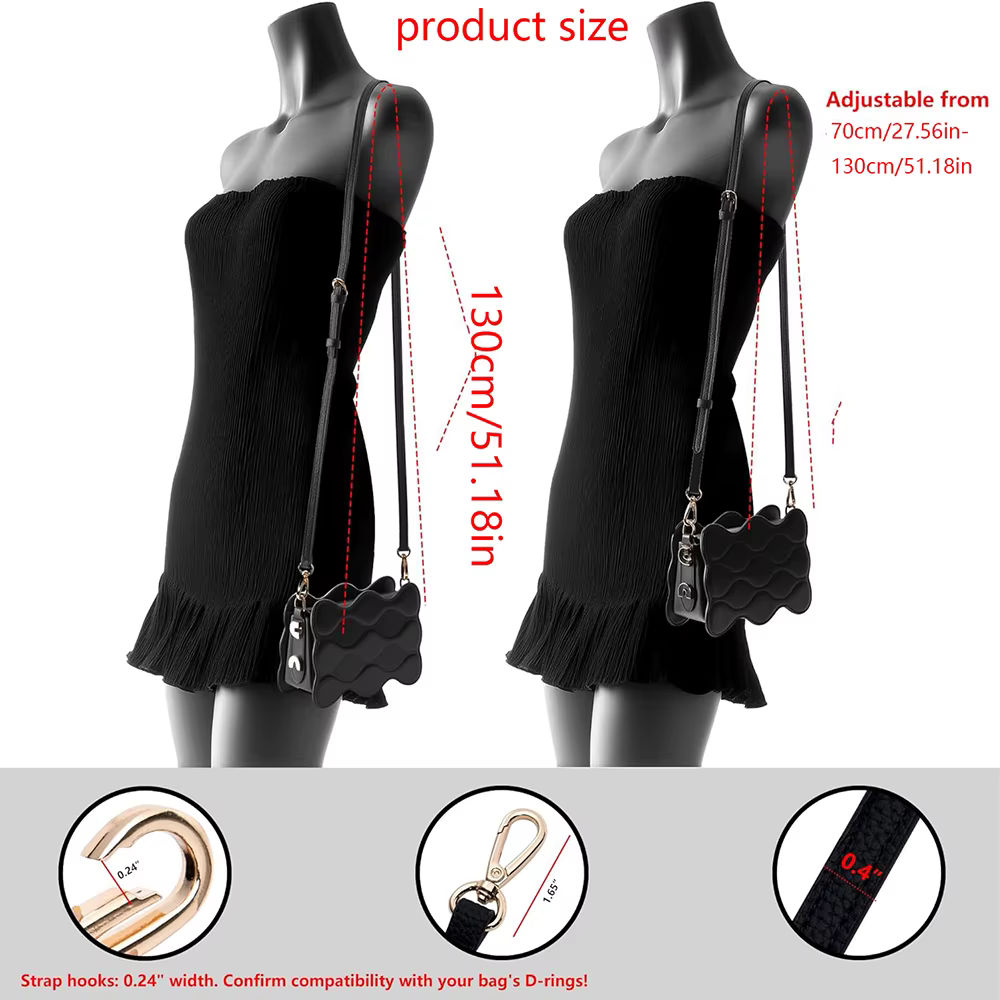 Ensemble de 7 sangles de remplacement réglables en PU de couleurs assorties pour sacs