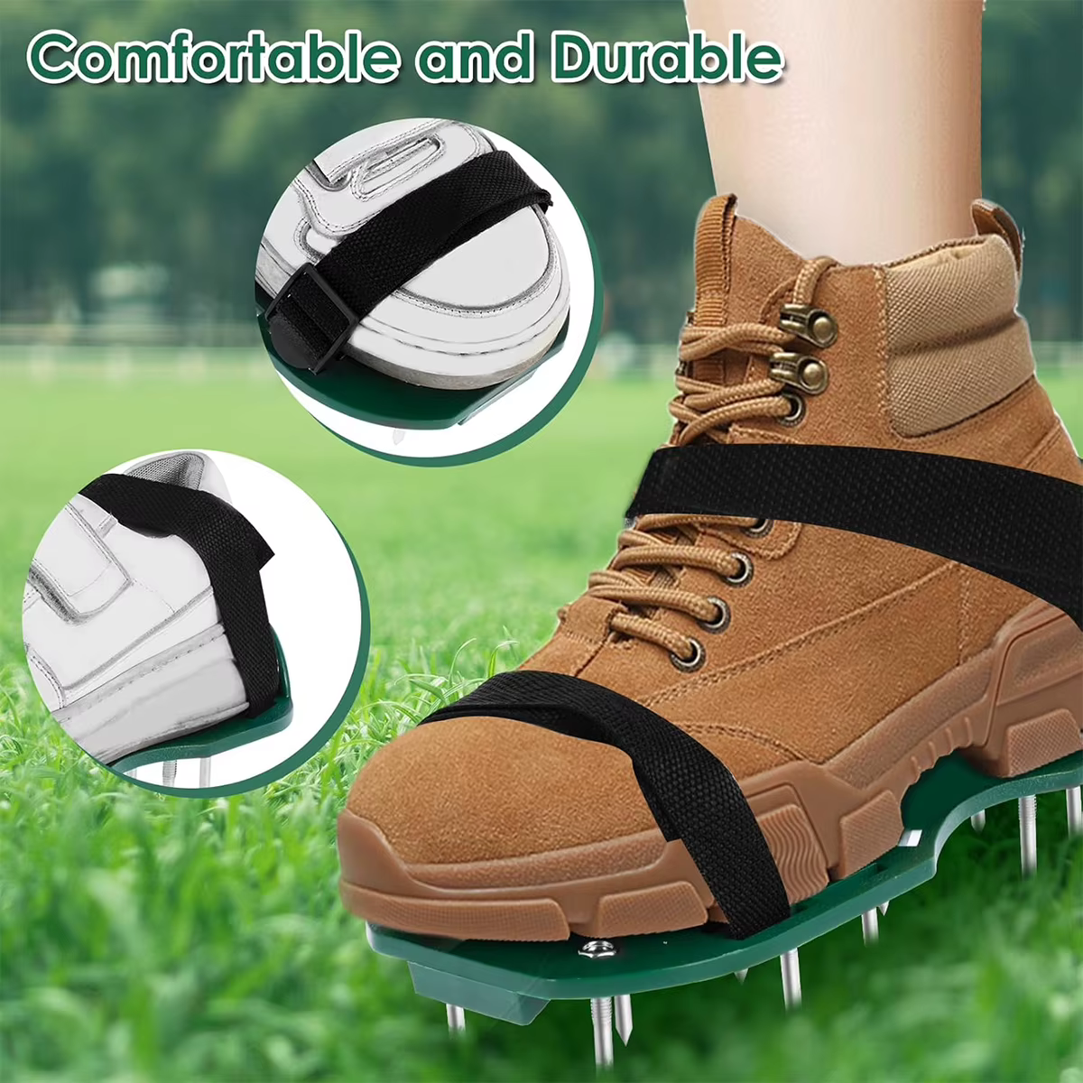 Chaussures d'aération de pelouse 9K réglables à pointes, sandales d'aération, outils de jardinage, accessoires manuels pour surcador de sol