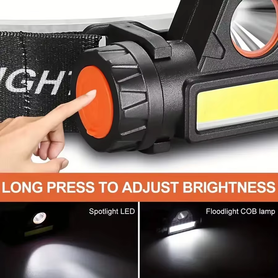 Lampe frontale LED COB Rechargeable