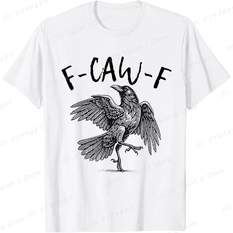 Corbeau noir, F-Caw-F drôle oiseau noir lune gothique adulte Humor T-Shirt drôle graphique t-shirts femmes hommes à manches courtes haut