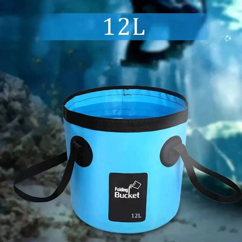 Seau d'eau pliable portable multifonctionnel pour le camping en plein air, sac de lavage, seau de lavage de voiture, évier pliable