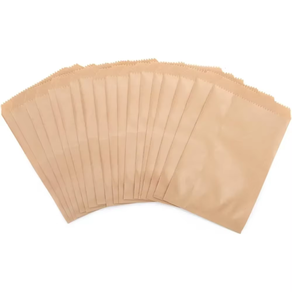 10x15cm,8x15cm,13x18cm, 4x6 pouces 50 pièces sac plat en papier Kraft petits sacs en papier pour l'emballage de fête de noël