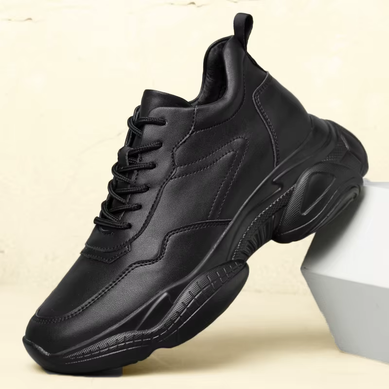 Chaussures rehaussantes pour hommes, semelle intérieure augmentée de 8cm, blanc, noir, grande taille 36-44