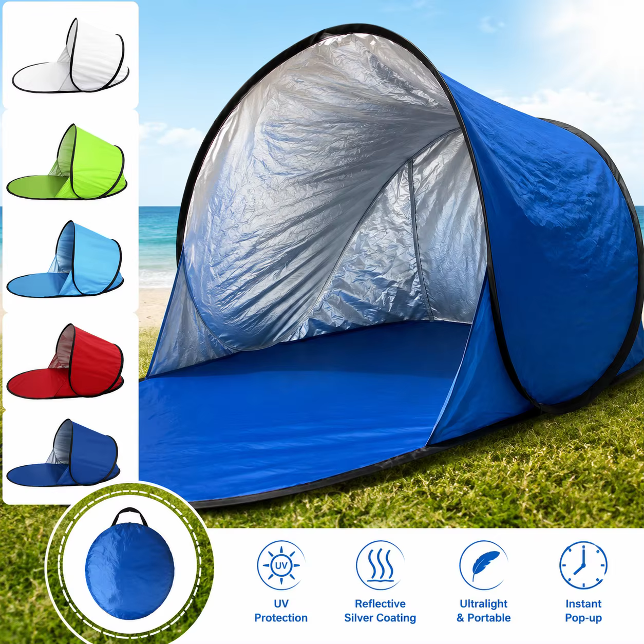 Tente de plage pop-up, protection UV UPF50+