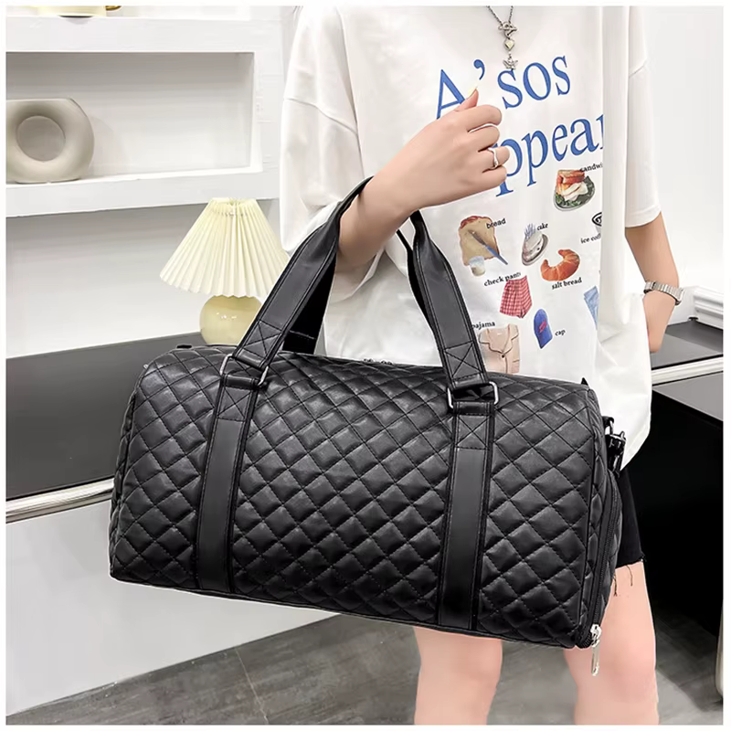 Sac à main en cuir PU pour femme, sac fourre-tout de sport, sacs de fitness, sac à bandoulière de voyage, chaussures de sport initiées, poche de week-end