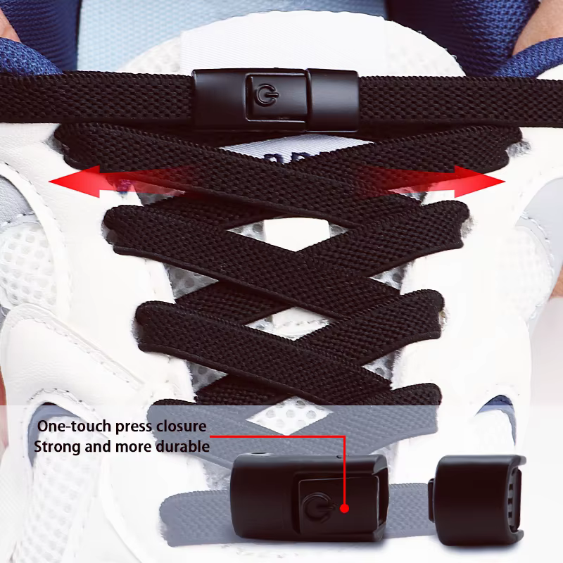 2 paires de lacets de chaussures sans cravate de 8mm