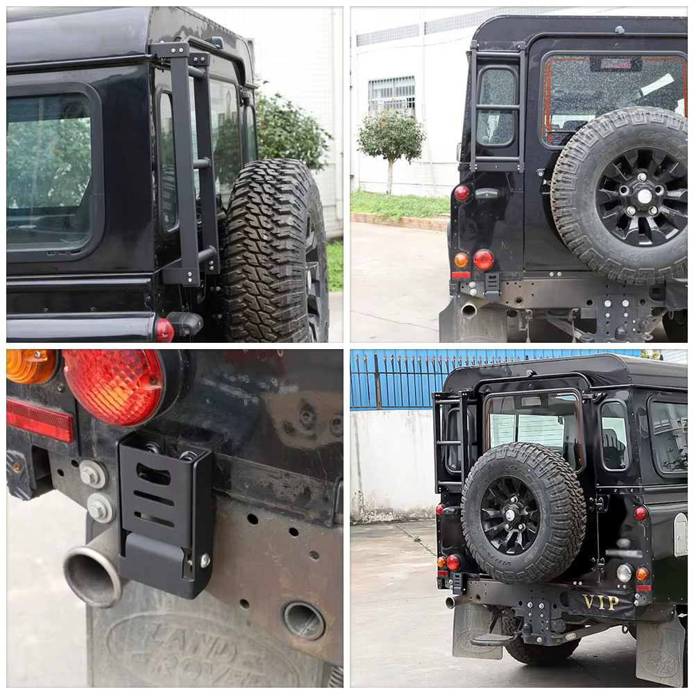 Échelle latérale pliable et relevable en acier pour toit de Land Rover Defender 1996-2016