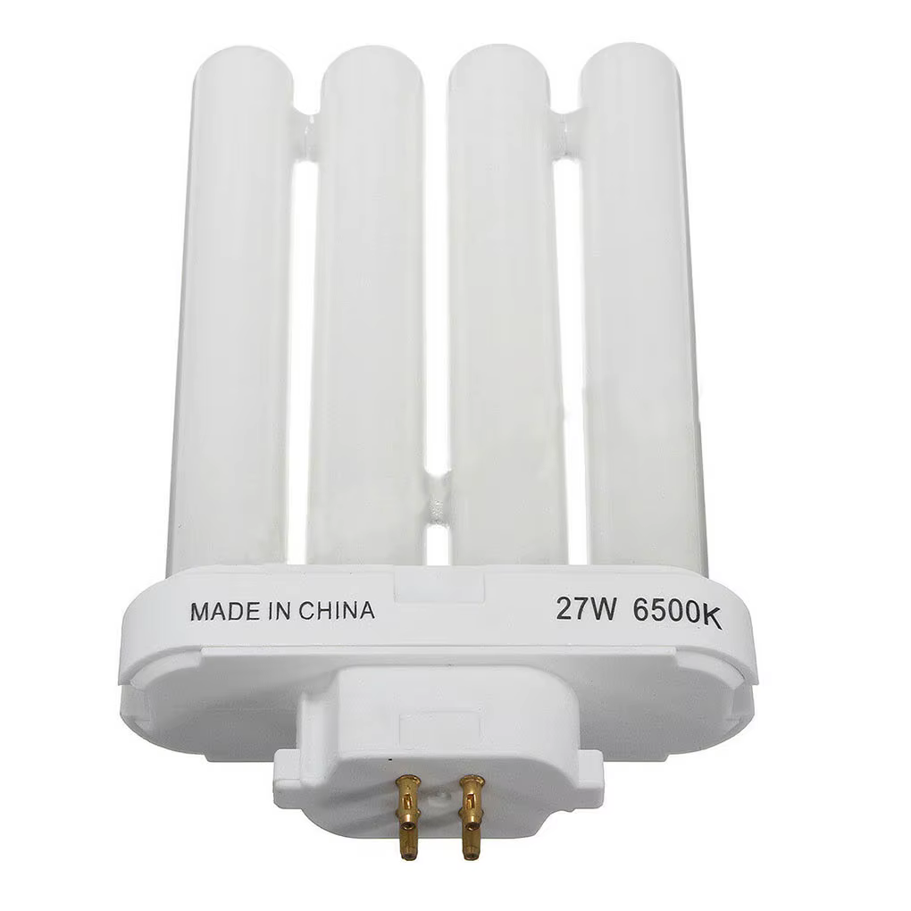 6500K 27W 4 broches Quad Tube économie d'énergie compacte ampoule fluorescente remplacement lecture éclairage de travail pour dortoir