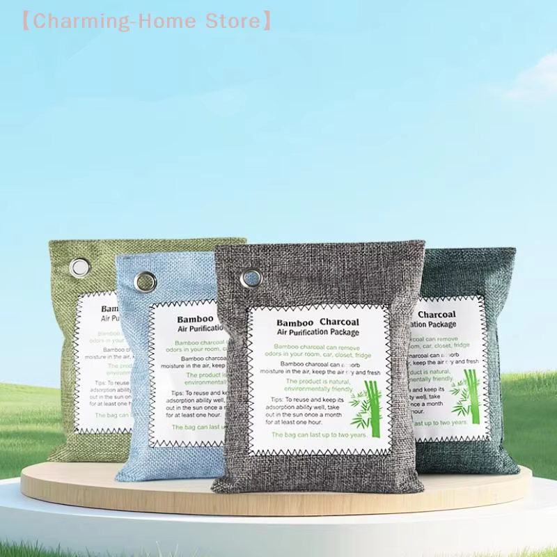 【M】Sacs de charbon actif 200g, déshumidificateur d'air pour voiture, charbon actif de bambou, désodorisant pour la maison, la voiture, les animaux domestiques, la salle de bain, le sous-sol