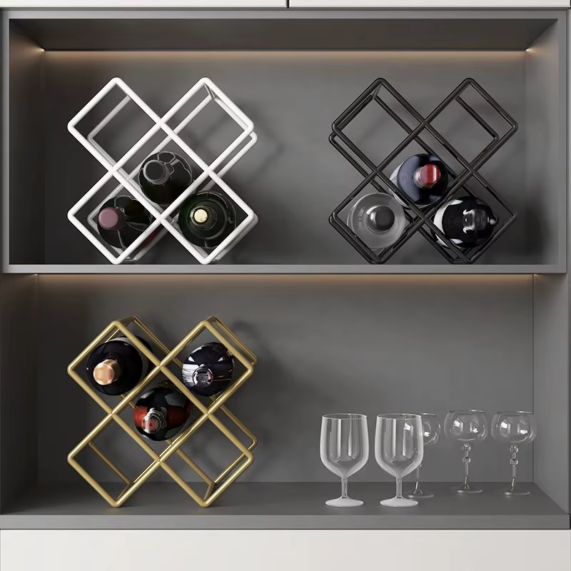 Casier à vin ménage lumière luxe losange treillis armoire à vin support de rangement bouteilles de vin support organisateur accessoires de barman