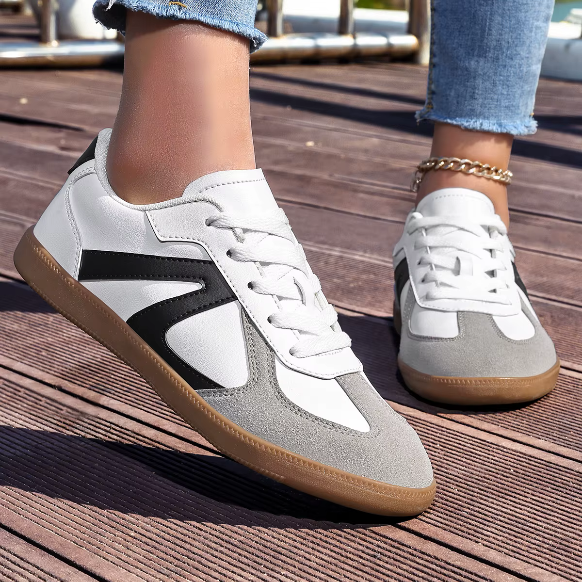 ELUVA – chaussures en cuir PU pour hommes, unisexes, de haute qualité, respirantes, plates, à lacets, confortables, semelle souple, antidérapantes, chaussures de skateboard décontractées pour hommes