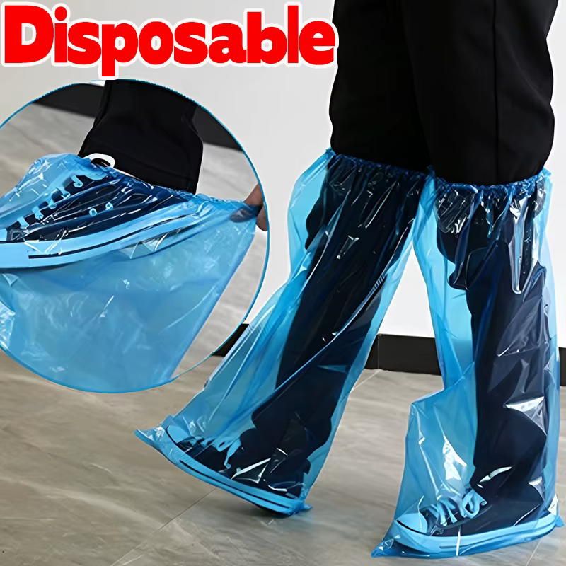 Surchaussures jetables imperméables longues en plastique