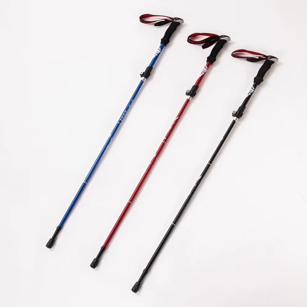 Bâton de randonnée pliable portable d'extérieur